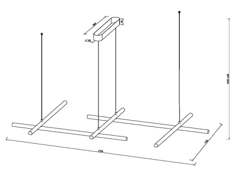 Lustra din Aluminiu Auriu si Silicon Alb H310xL172.4cm Radiance