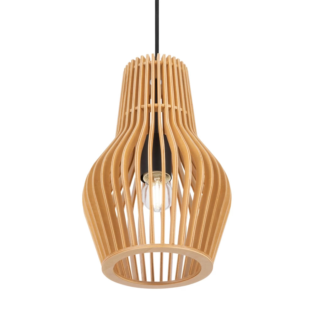Pendul din Metal Negru si Lemn Bej H333.5xD20cm Roots