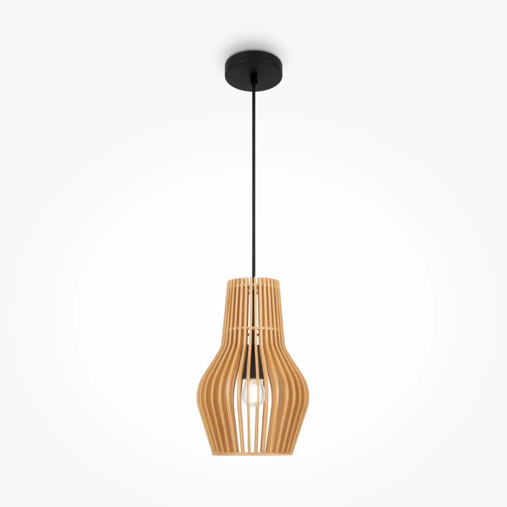 Pendul din Metal Negru si Lemn Bej H333.5xD20cm Roots