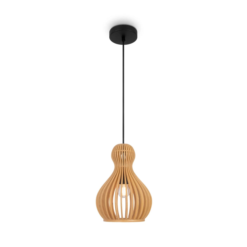 Pendul din Metal Negru si Lemn Bej H329.5xD20cm Roots