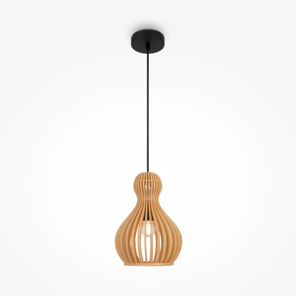 Pendul din Metal Negru si Lemn Bej H329.5xD20cm Roots