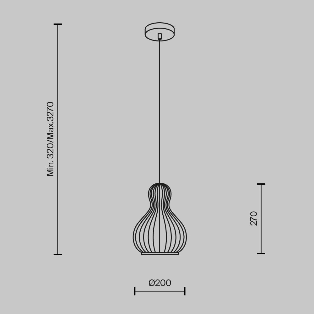 Pendul din Metal Negru si Lemn Bej H329.5xD20cm Roots