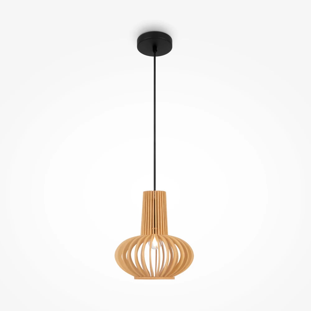 Pendul din Metal Negru si Lemn Bej H331.5xD25.5cm Roots