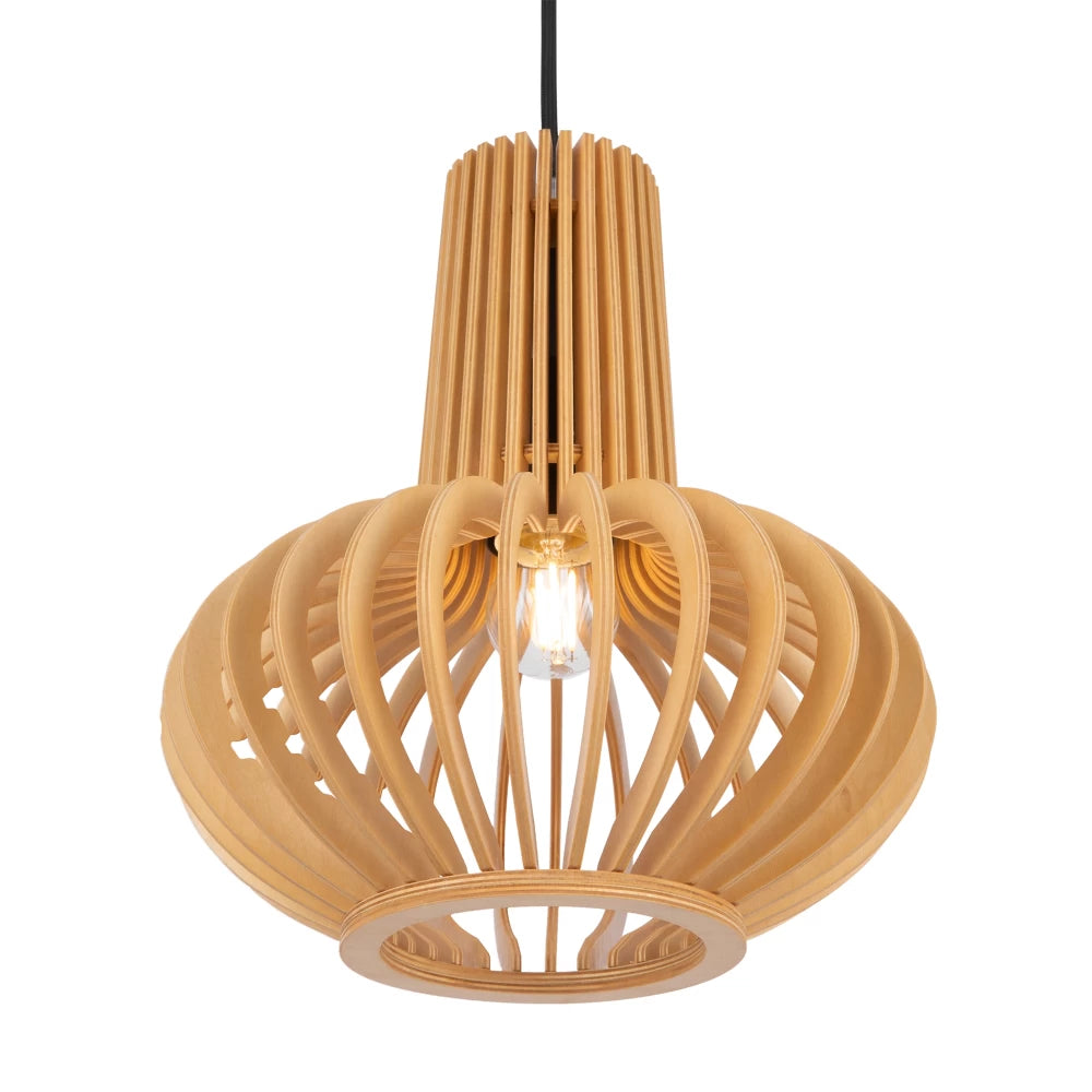 Pendul din Metal Negru si Lemn Bej H331.5xD25.5cm Roots