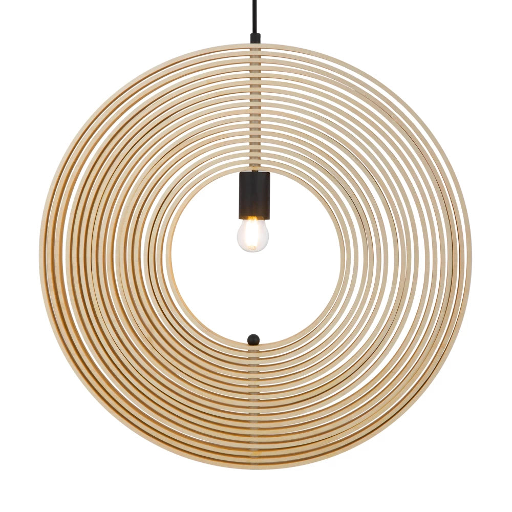 Pendul din Metal Negru si Lemn Bej H362.5xD60cm Roots