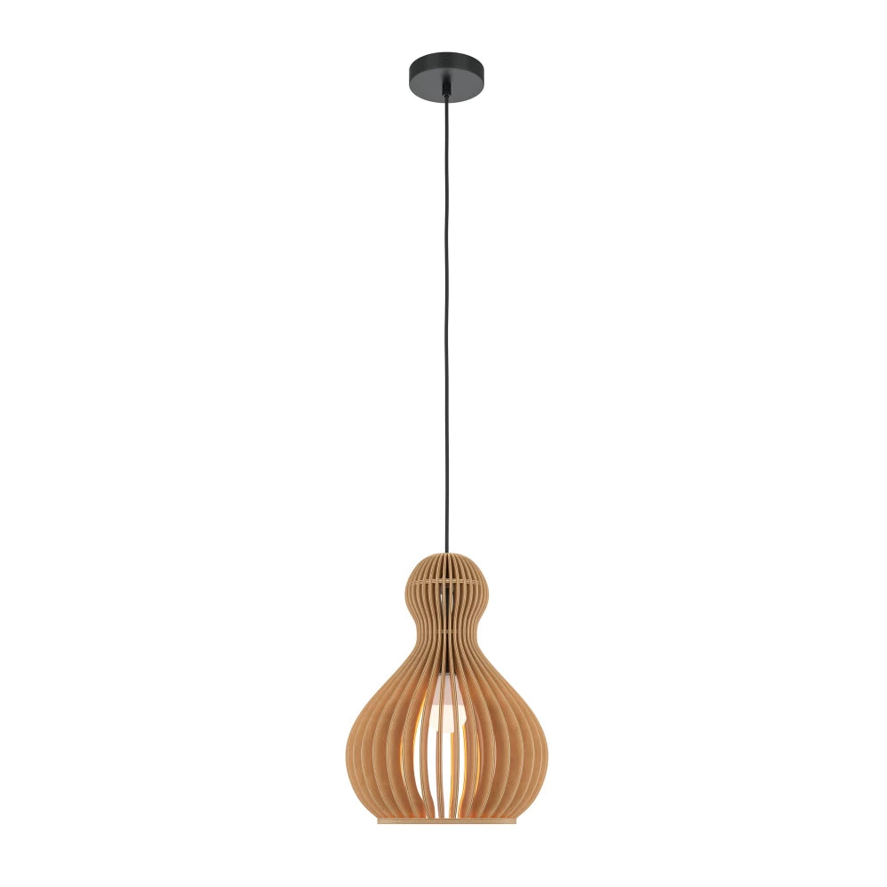 Pendul din Metal Negru si Lemn Bej H342.5xD30cm Roots