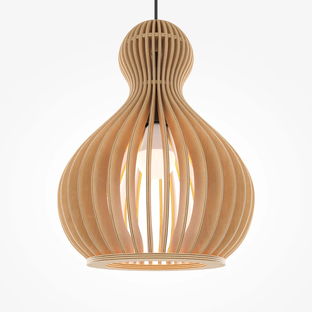 Pendul din Metal Negru si Lemn Bej H342.5xD30cm Roots