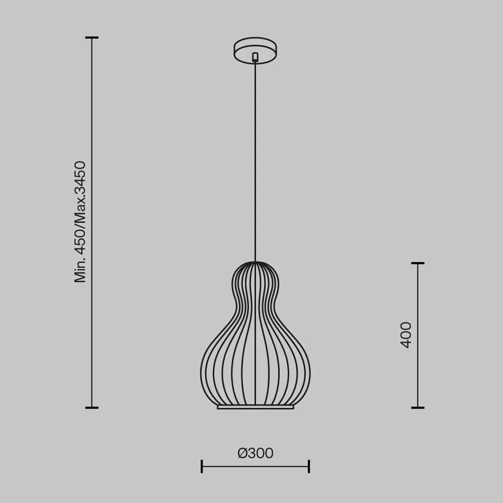 Pendul din Metal Negru si Lemn Bej H342.5xD30cm Roots