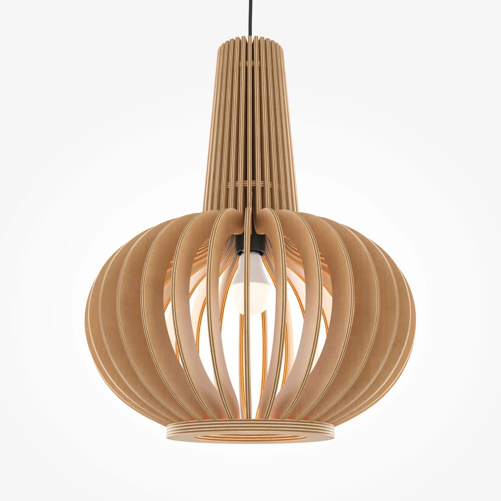 Pendul din Metal Negru si Lemn Bej H340.5xD35cm Roots