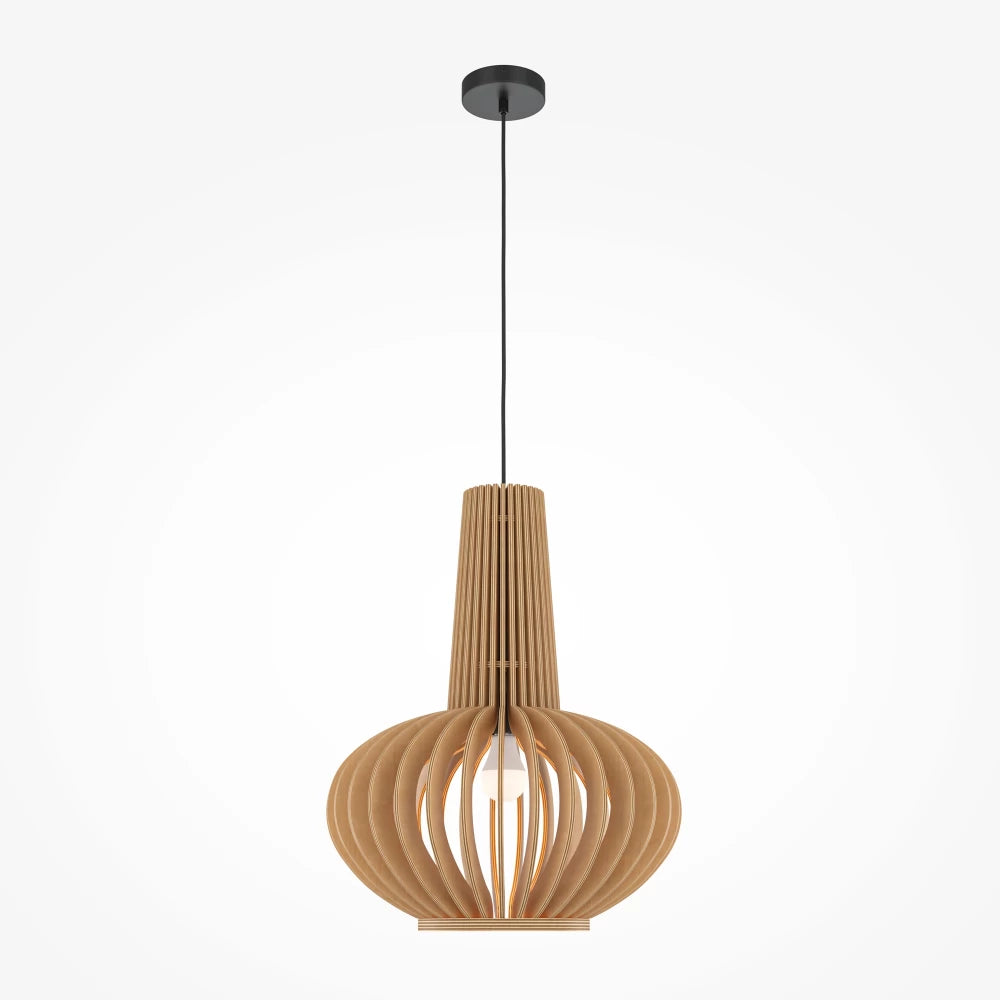 Pendul din Metal Negru si Lemn Bej H340.5xD35cm Roots