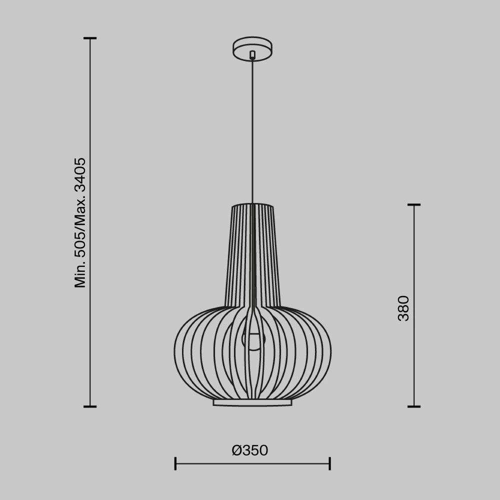 Pendul din Metal Negru si Lemn Bej H340.5xD35cm Roots