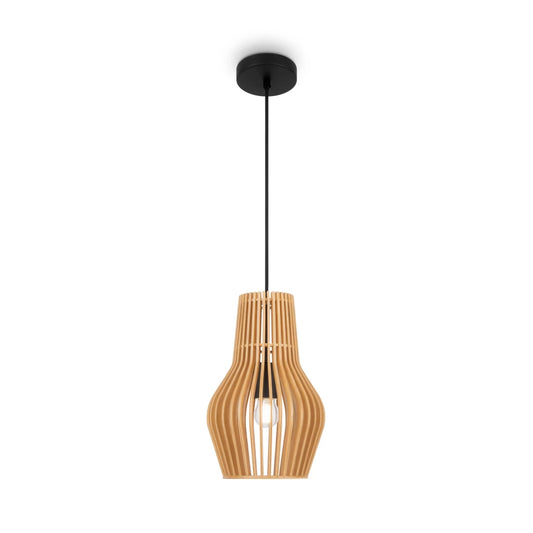 Pendul din Metal Negru si Lemn Bej H347.5xD30cm Roots
