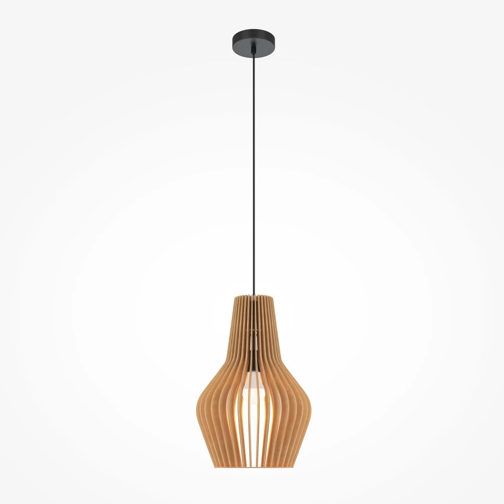 Pendul din Metal Negru si Lemn Bej H347.5xD30cm Roots