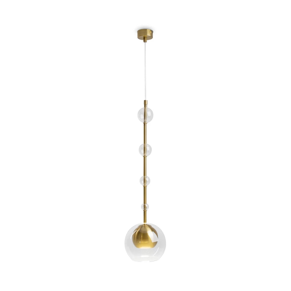 Pendul din Metal Alama si Sticla Transparent H362.5xD16cm Ros