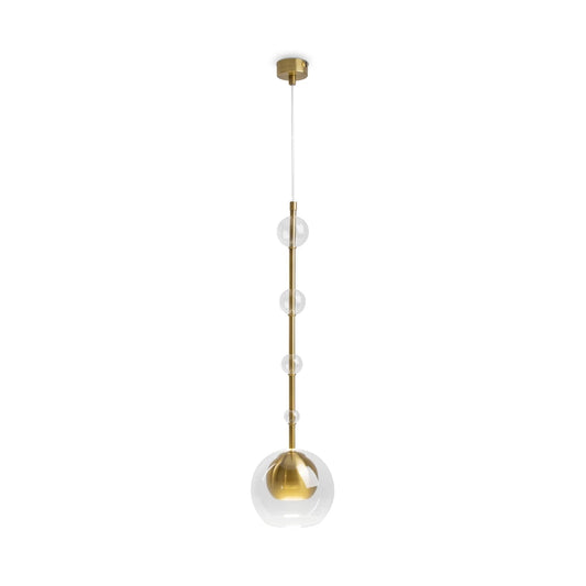 Pendul din Metal Alama si Sticla Transparent H362.5xD16cm Ros