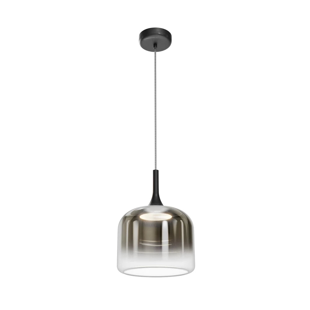 Pendul din Metal Negru si Sticla Fumuriu H339.5xD26cm Spirito