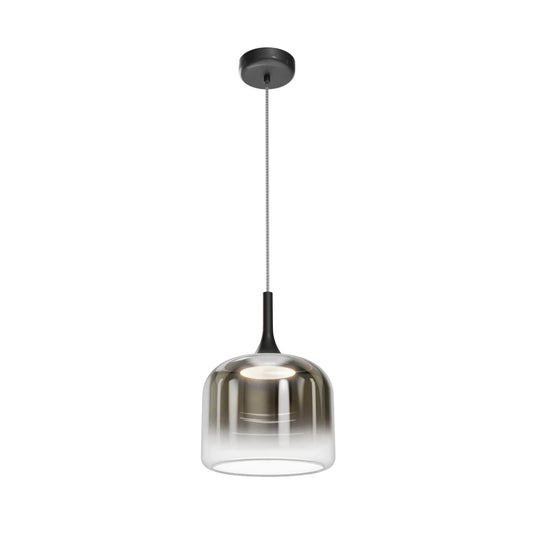 Pendul din Metal Negru si Sticla Fumuriu H339.5xD26cm Spirito