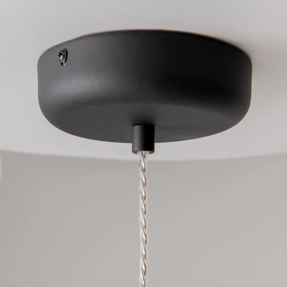 Pendul din Metal Negru si Sticla Fumuriu H339.5xD26cm Spirito