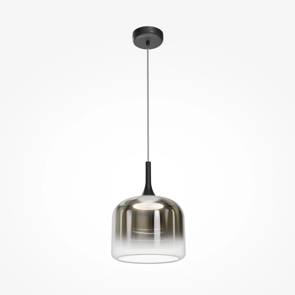 Pendul din Metal Negru si Sticla Fumuriu H339.5xD26cm Spirito