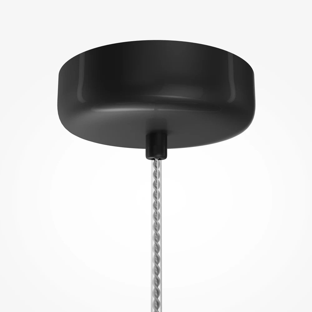 Pendul din Metal Negru si Sticla Fumuriu H339.5xD26cm Spirito
