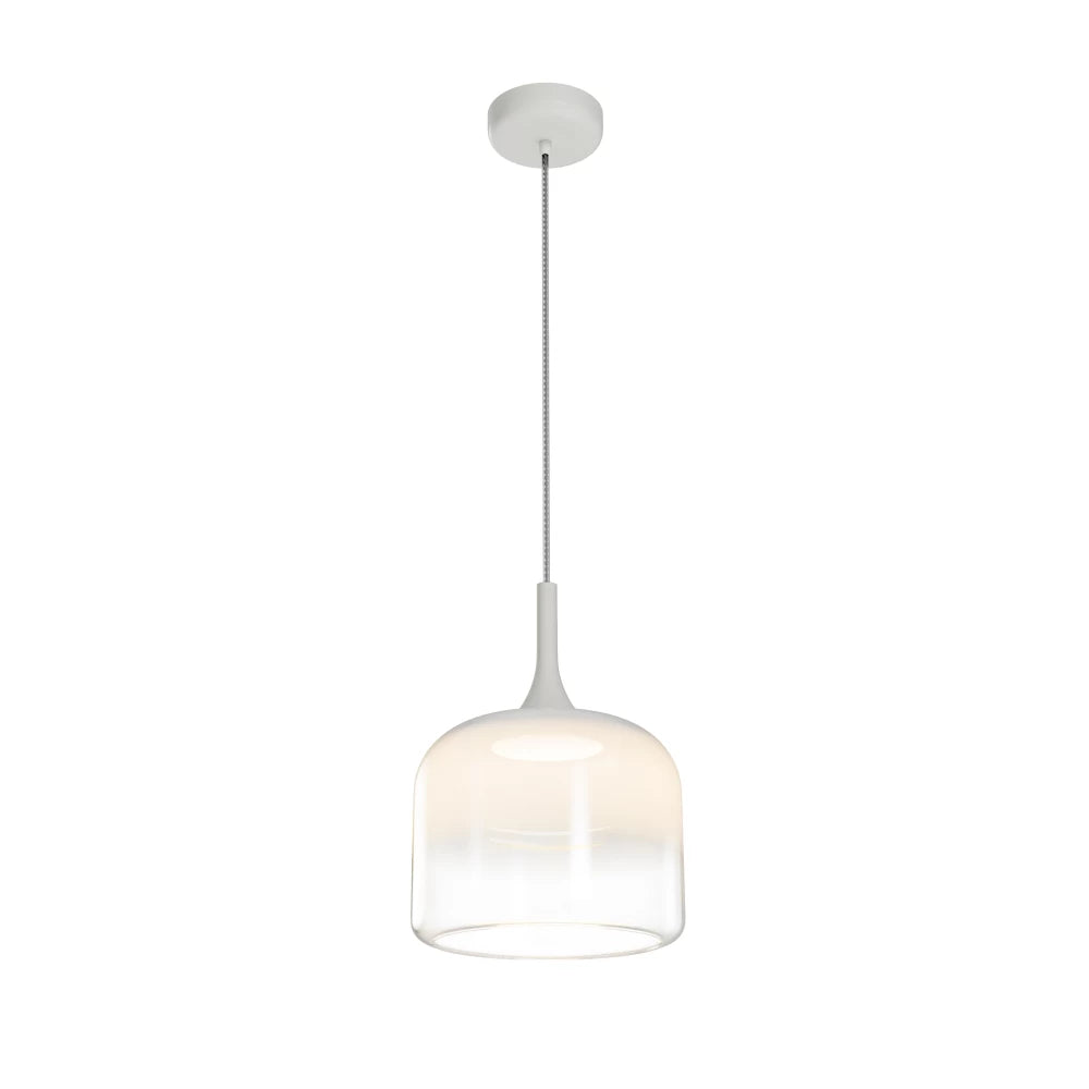 Pendul din Metal Alb si Sticla Alb H339.5xD26cm Spirito