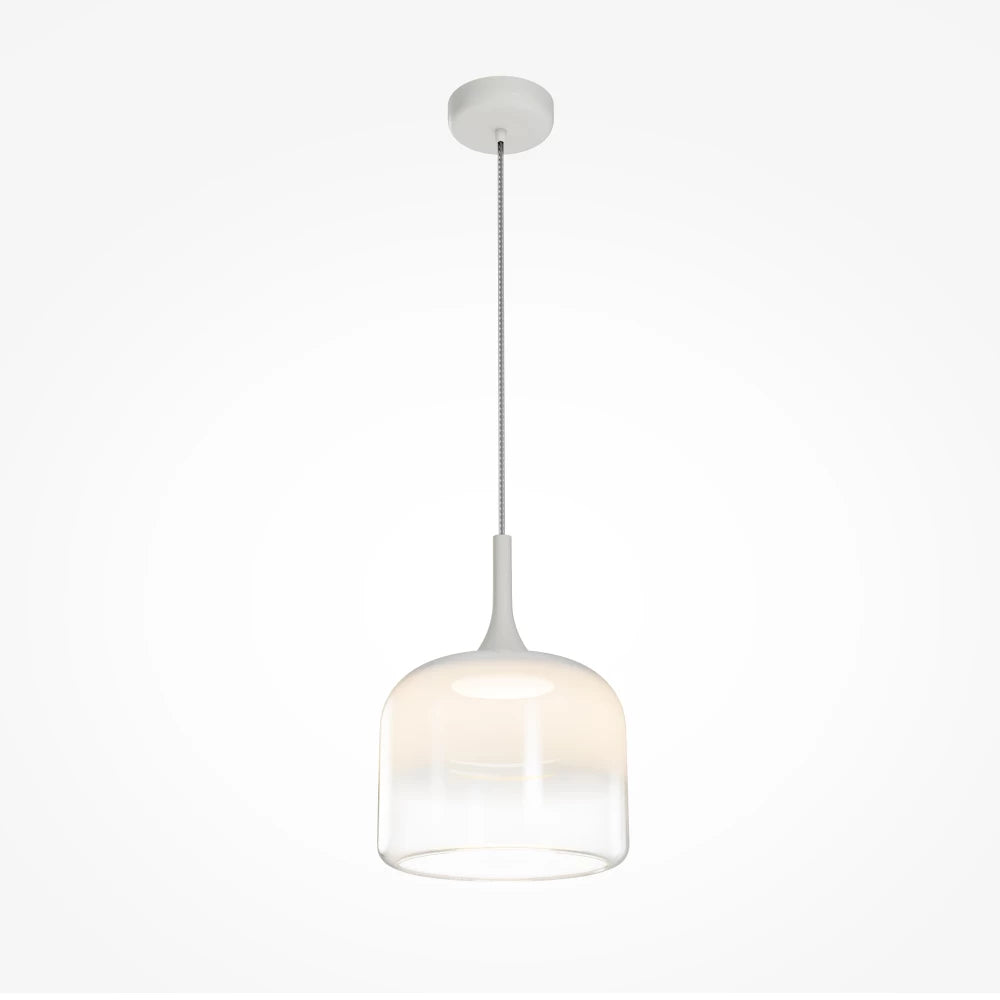 Pendul din Metal Alb si Sticla Alb H339.5xD26cm Spirito