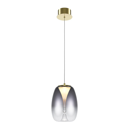 Pendul din Aluminiu Auriu si Sticla Fumuriu H333.1xL20cm Splash