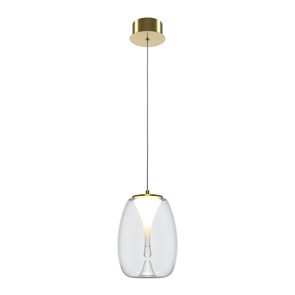 Pendul din Aluminiu Auriu si Sticla Transparent H333.1xL20cm Splash