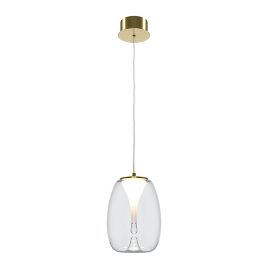 Pendul din Aluminiu Auriu si Sticla Transparent H333.1xL20cm Splash