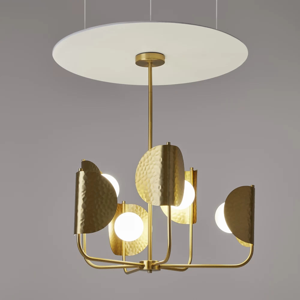 Lustra din Metal Alama si Sticla Alb H85.2xL65.7cm Tropic