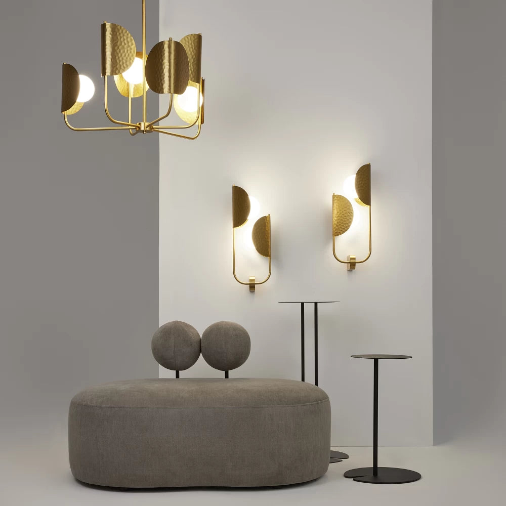 Lustra din Metal Alama si Sticla Alb H85.2xL65.7cm Tropic