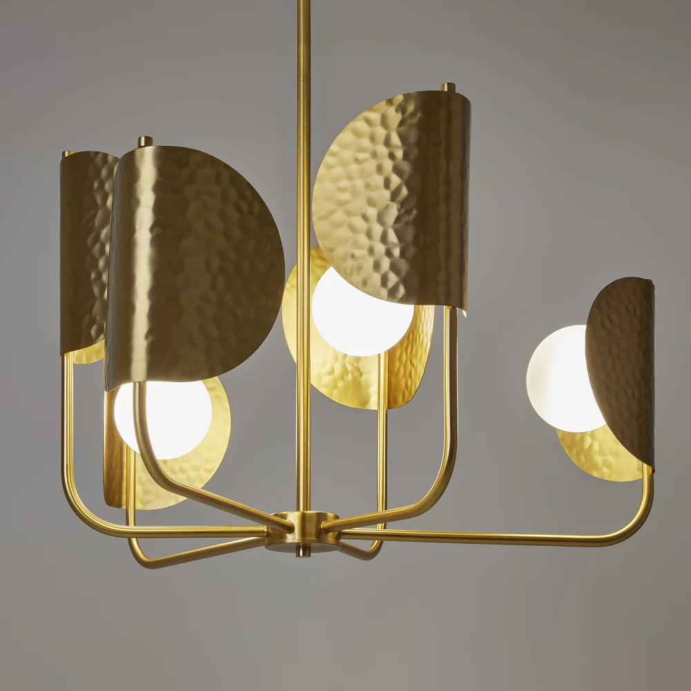 Lustra din Metal Alama si Sticla Alb H85.2xL65.7cm Tropic
