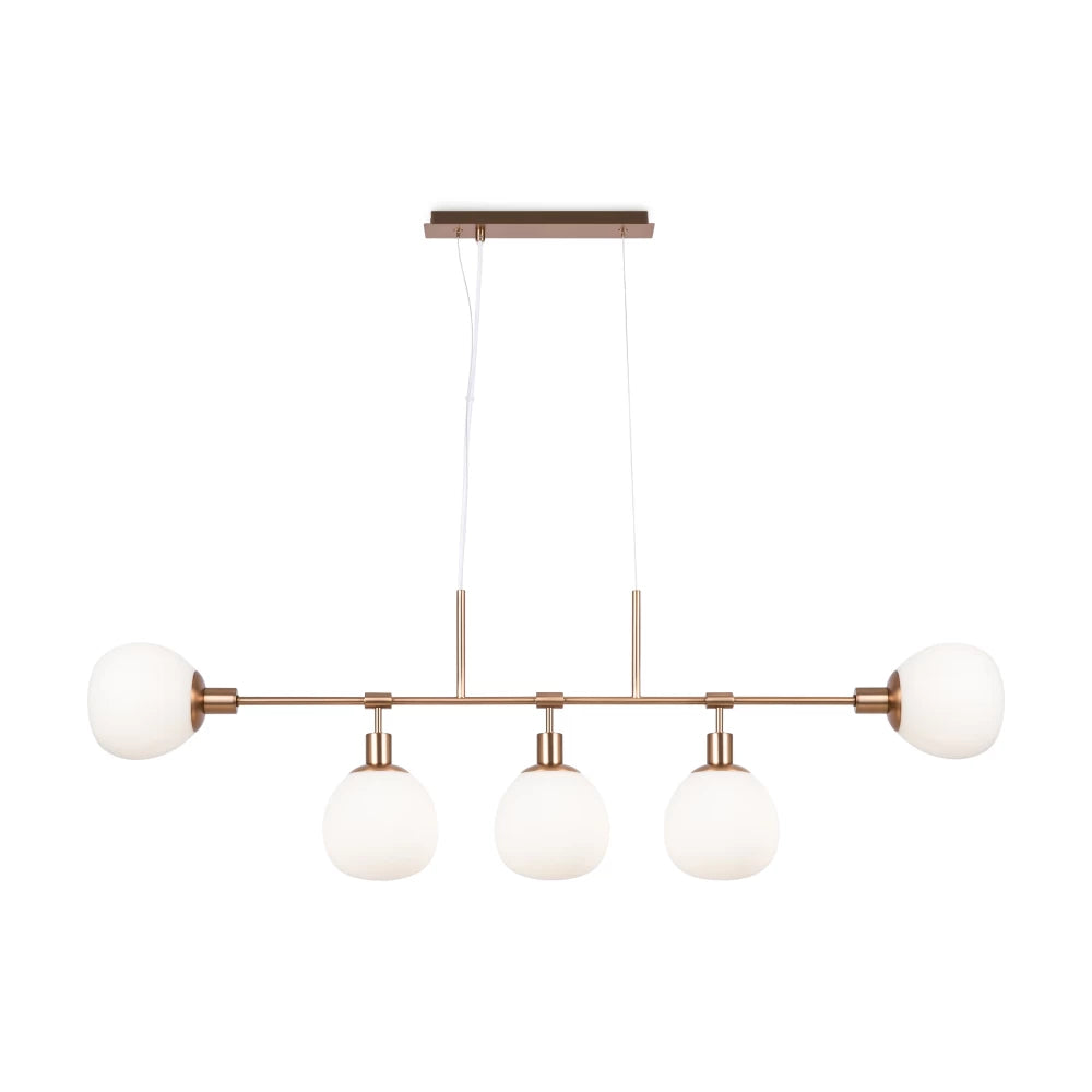Lustra din Metal Auriu si Sticla Alb H37.3xL15cm Erich
