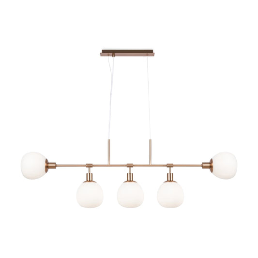 Lustra din Metal Auriu si Sticla Alb H37.3xL15cm Erich