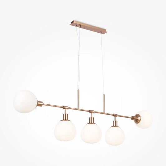 Lustra din Metal Auriu si Sticla Alb H37.3xL15cm Erich