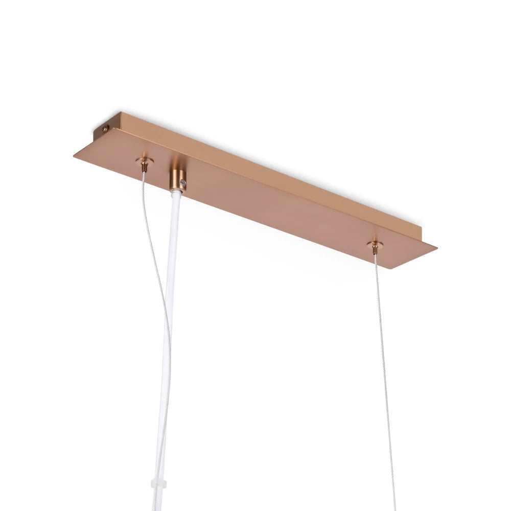 Lustra din Metal Auriu si Sticla Alb H37.3xL15cm Erich