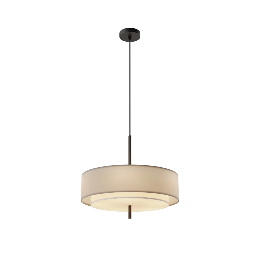 Pendul din Metal Negru si Textil Gri H346xD50cm Bergamo