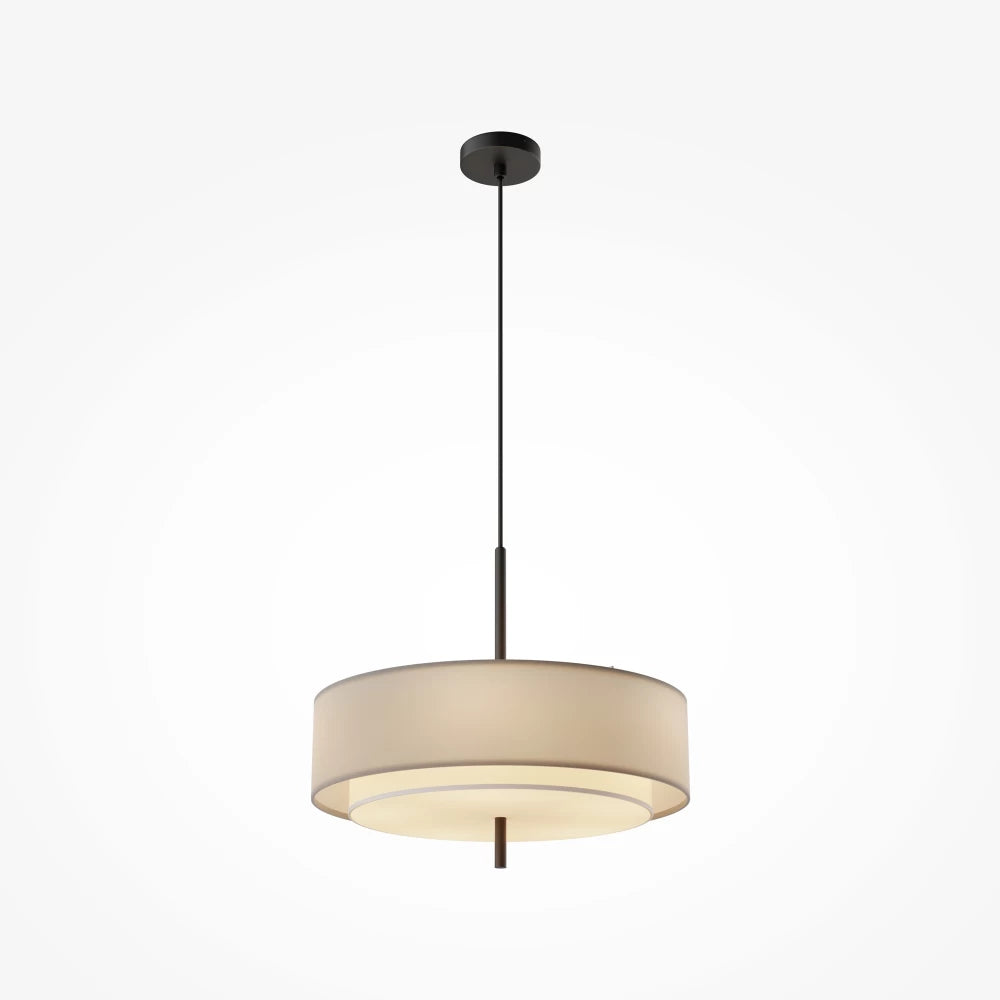 Pendul din Metal Negru si Textil Gri H346xD50cm Bergamo