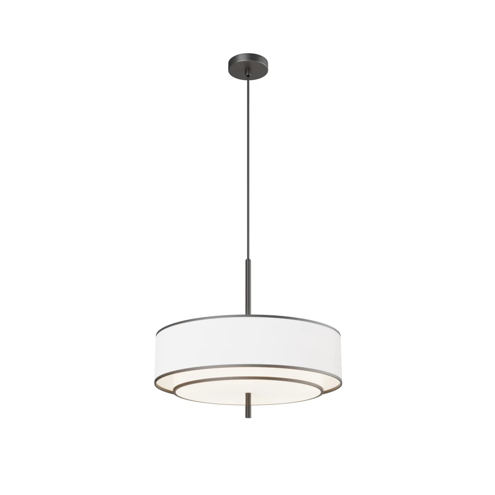 Pendul din Metal Negru si Textil Alb H346xD50cm Bergamo