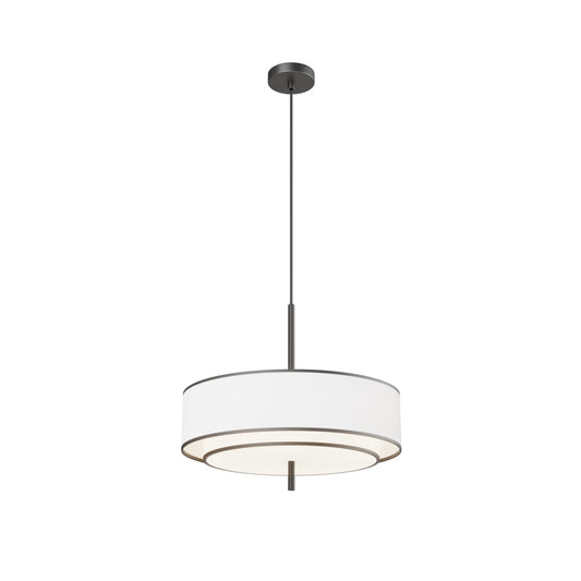 Pendul din Metal Negru si Textil Alb H346xD50cm Bergamo