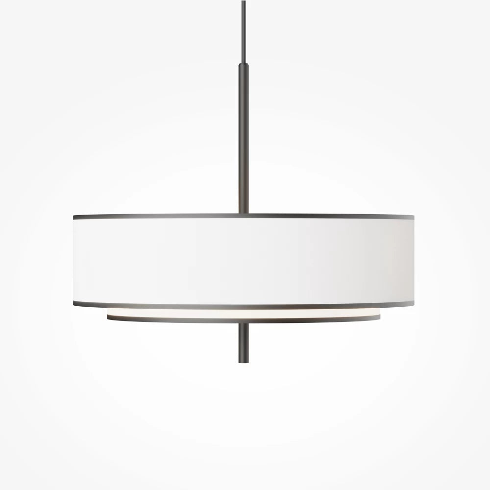 Pendul din Metal Negru si Textil Alb H346xD50cm Bergamo