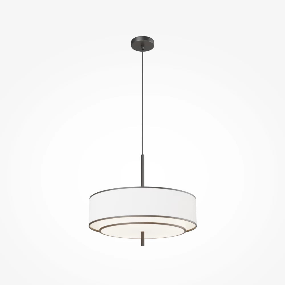 Pendul din Metal Negru si Textil Alb H346xD50cm Bergamo