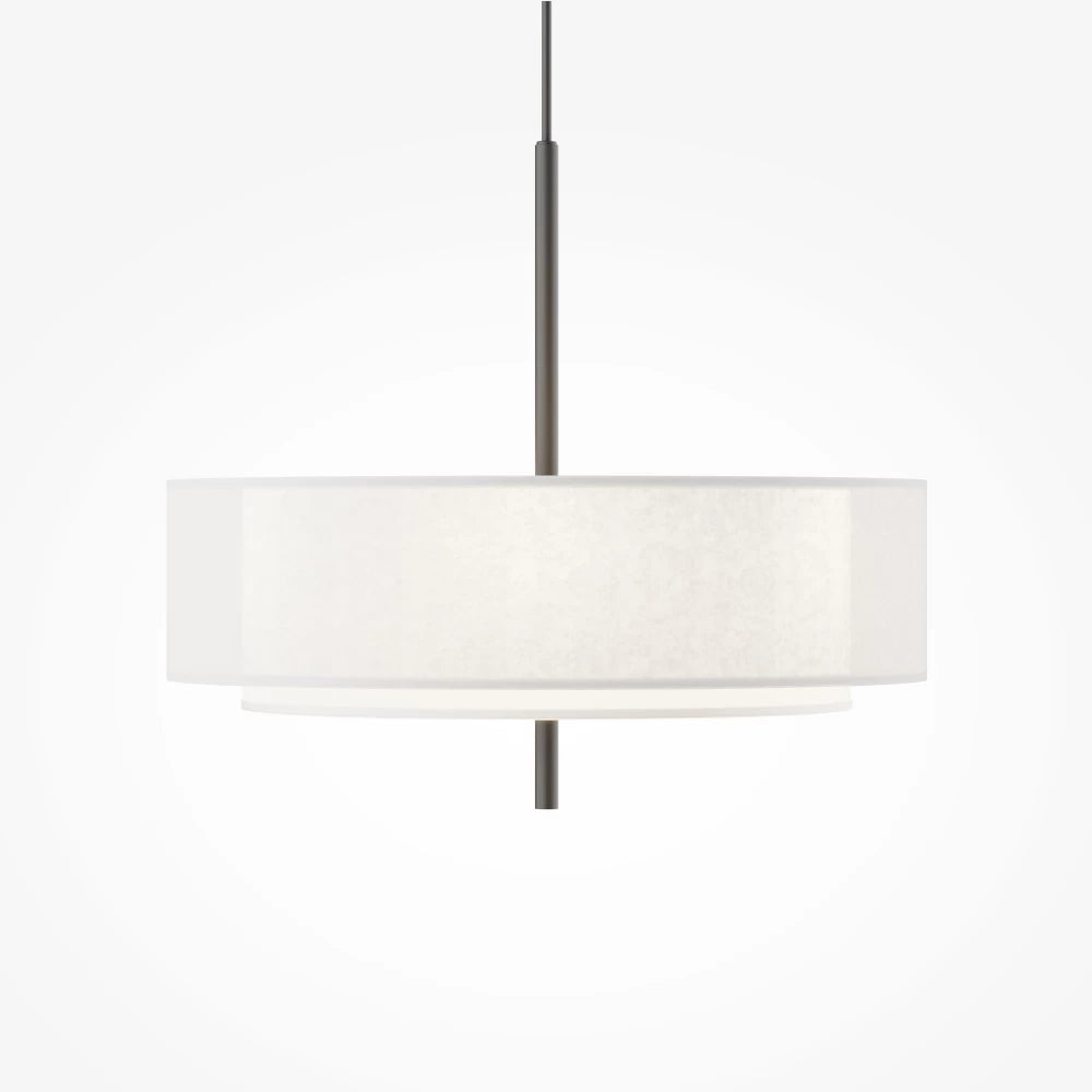 Pendul din Metal Negru si Textil Alb H346xD50cm Bergamo