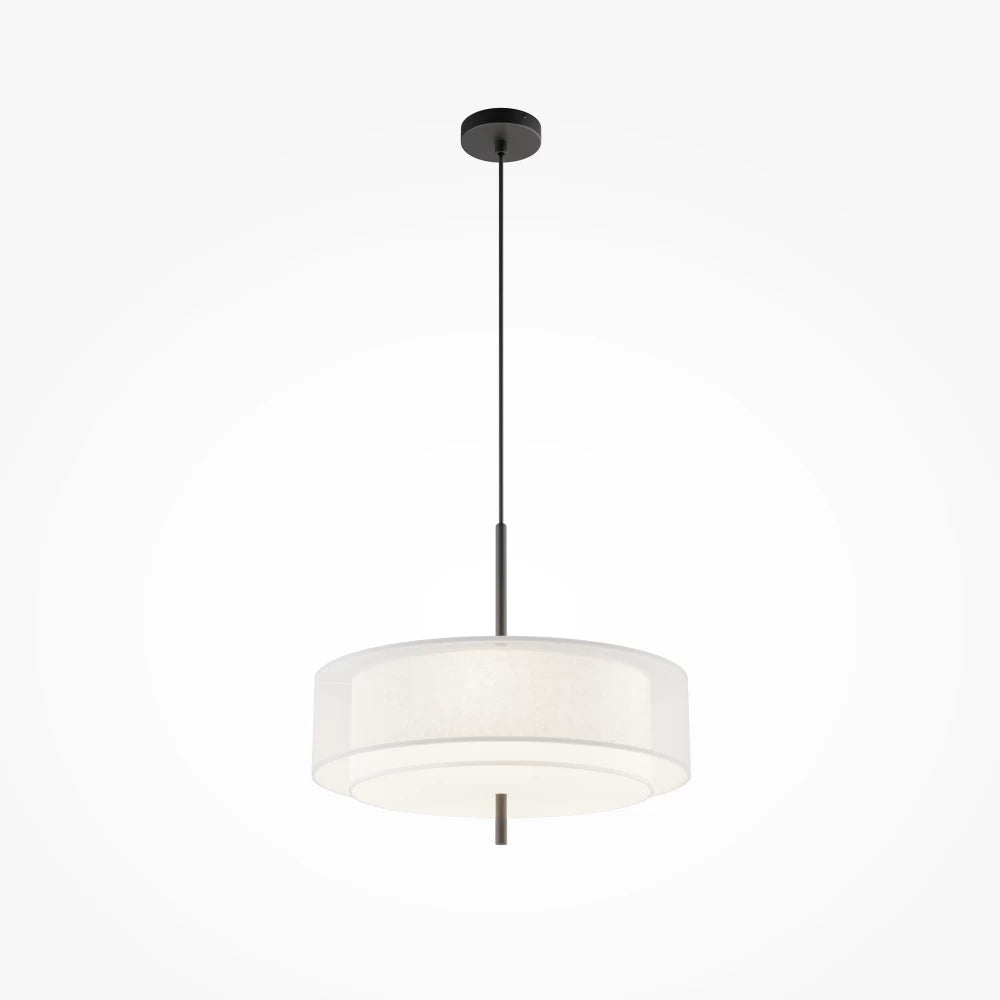 Pendul din Metal Negru si Textil Alb H346xD50cm Bergamo
