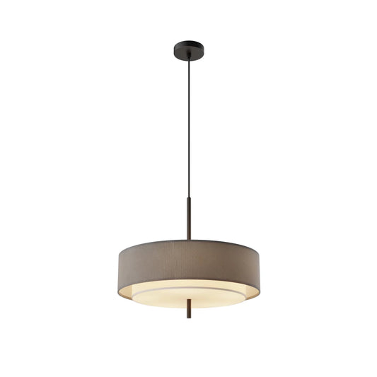 Pendul din Metal Negru si Textil Gri H346xD50cm Bergamo