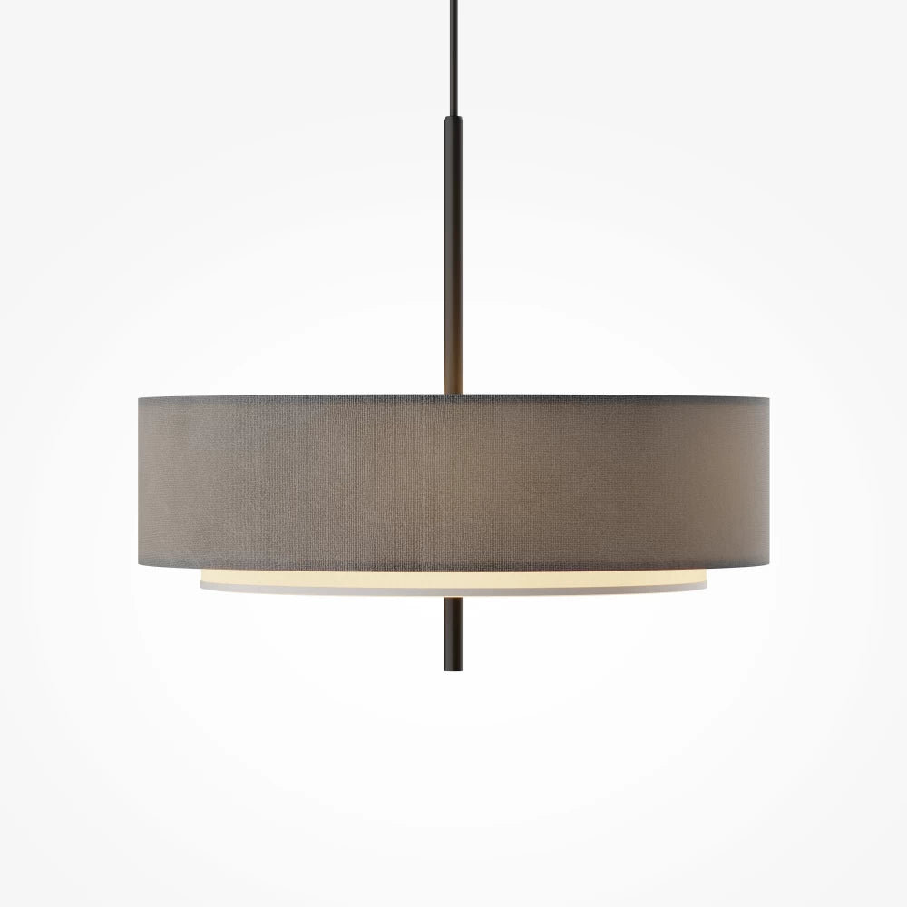 Pendul din Metal Negru si Textil Gri H346xD50cm Bergamo