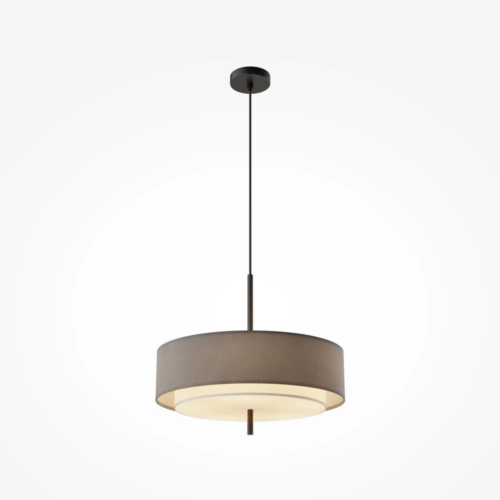 Pendul din Metal Negru si Textil Gri H346xD50cm Bergamo