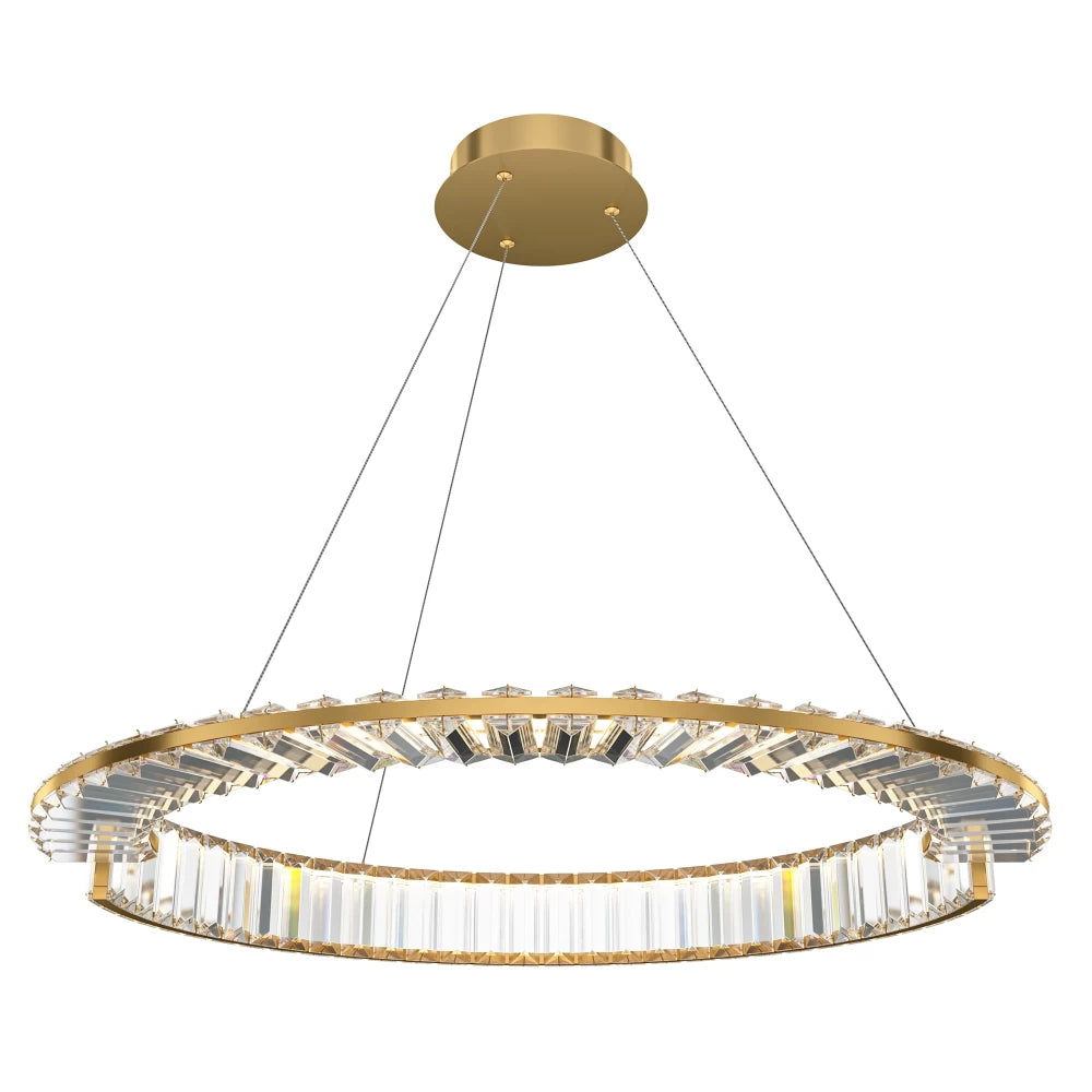 Lustra din Metal Alama si Cristal Transparent H12xD60cm Krone