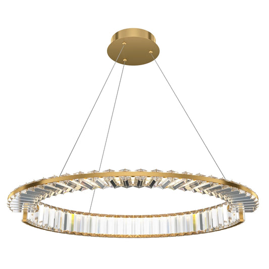 Lustra din Metal Alama si Cristal Transparent H12xD60cm Krone