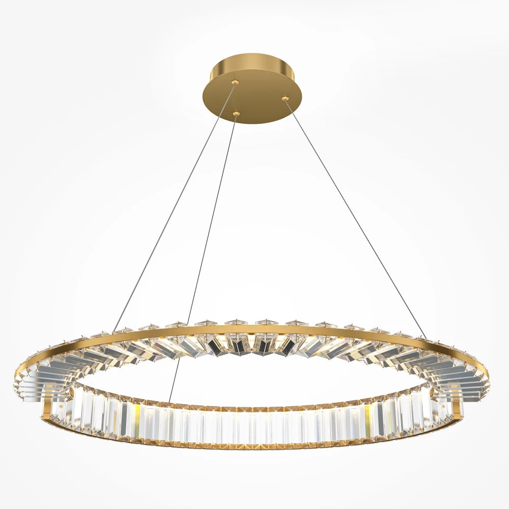 Lustra din Metal Alama si Cristal Transparent H12xD60cm Krone